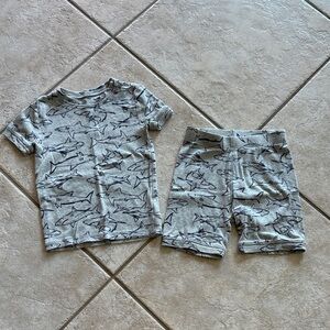 GAP Kids Gray Shark Organic Cotton Pajama Set Size 6